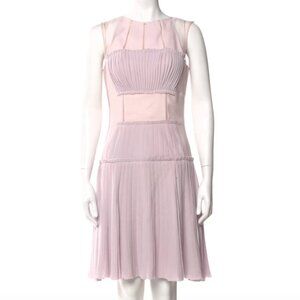 Stunning Carolina Herrera Pink Sleeveless Sheer Bodice Dress, Size 4